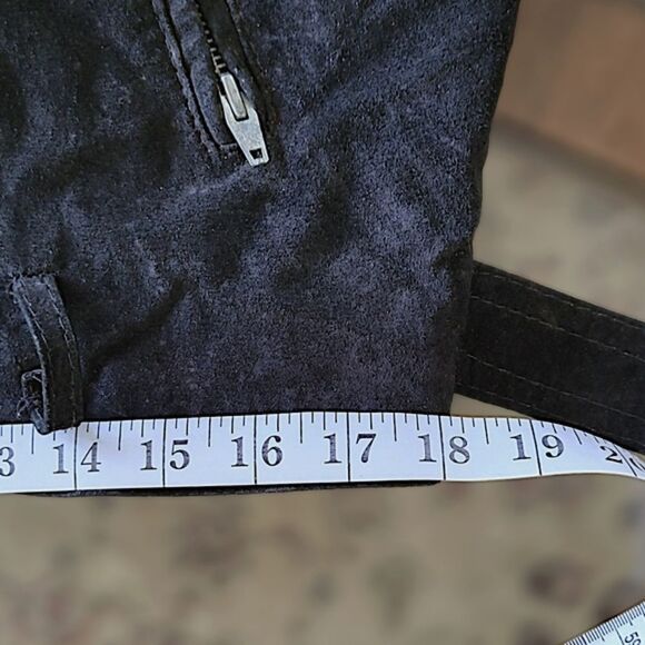 Vtg 90s Cosa Nova black nubuck leather belted moto jacket - Picture 11 of 15